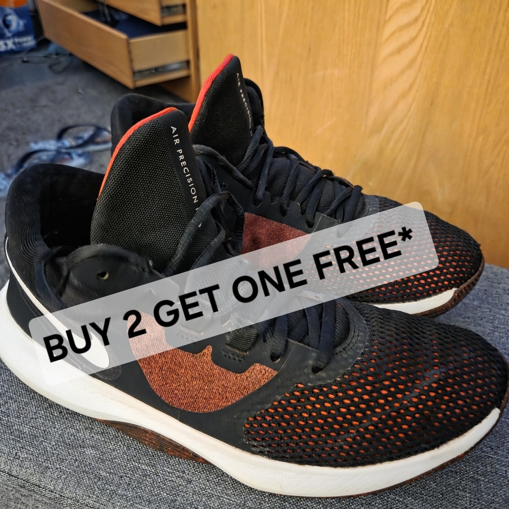 BUY 2 GET ONE FREE* Nike Air Precision II Men's Black and Red Shoes